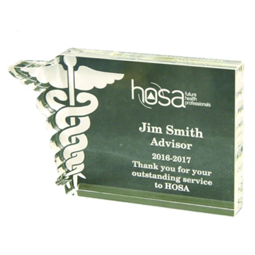 Caduceus Award, Clear Acrylic 
