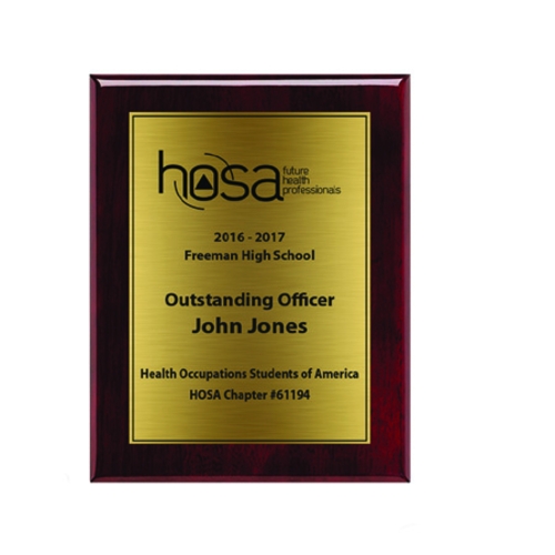 Plaque - Rosewood w/ gold plate 